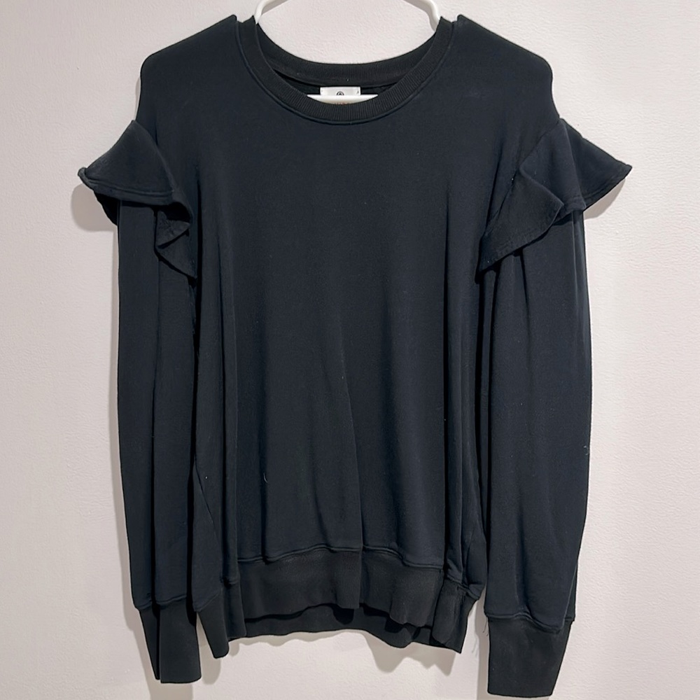 Sundry ruffle shoulder sweatshirt